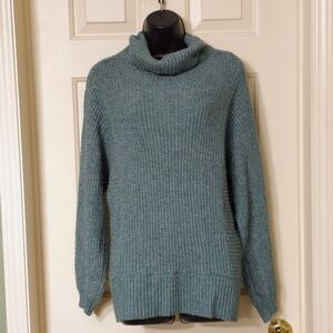 American Eagle Outfitters Blue-Green Cowl Neck Sweater